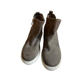 Madden Girl Piper Zip Ankle Sneakers 6.5M Taupe Suede Casual Streetwear Urban
